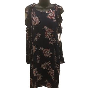 NWT! Sz sml Navy/red/wht cold shoulder O.N. Dress